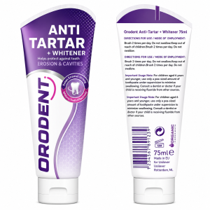 ORODENT Anti-Tartar + Whitener Toothpaste | Advanced Cavity Protection | 75ml